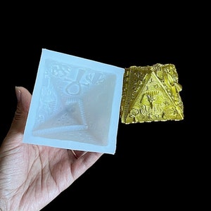 Silicone Egyptian pyramid mold - candle soap resin mold - 3”