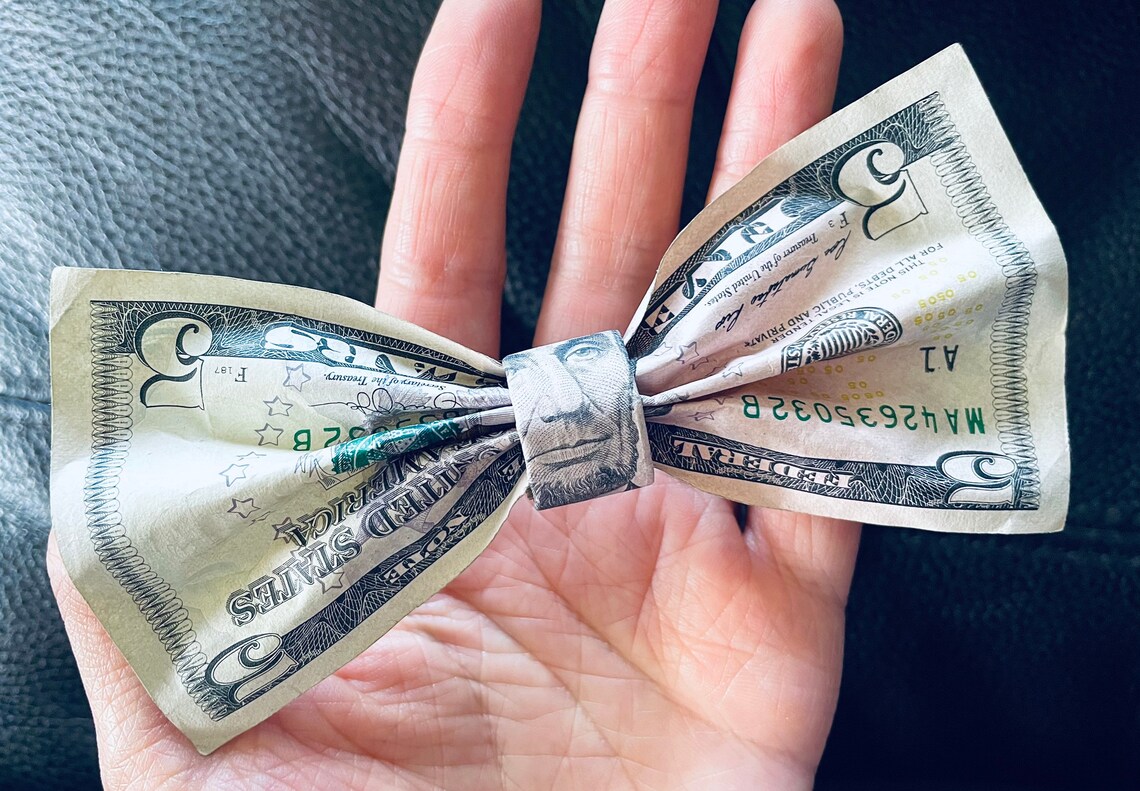 Origami money bow tie dollar bill mens bow tie gift for Etsy