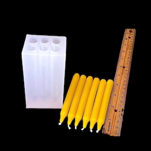 Silicone chime candle mold   4” - mini taper Mold - spell candle mold - 6 cavities - homemade