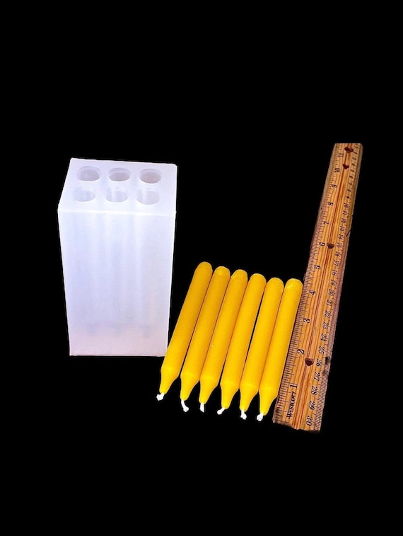 Silicone chime candle mold   4” - mini taper Mold - spell candle mold - 6 cavities - homemade