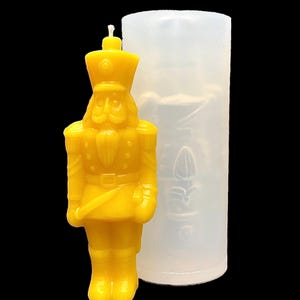 6” Silicone nutcracker Mold - 3D Christmas candle soap resin mold - holiday ornament - food grade