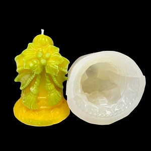 4” 3D Silicone Christmas bell Mold - Christmas candle soap mold - gingle bell mold - food grade