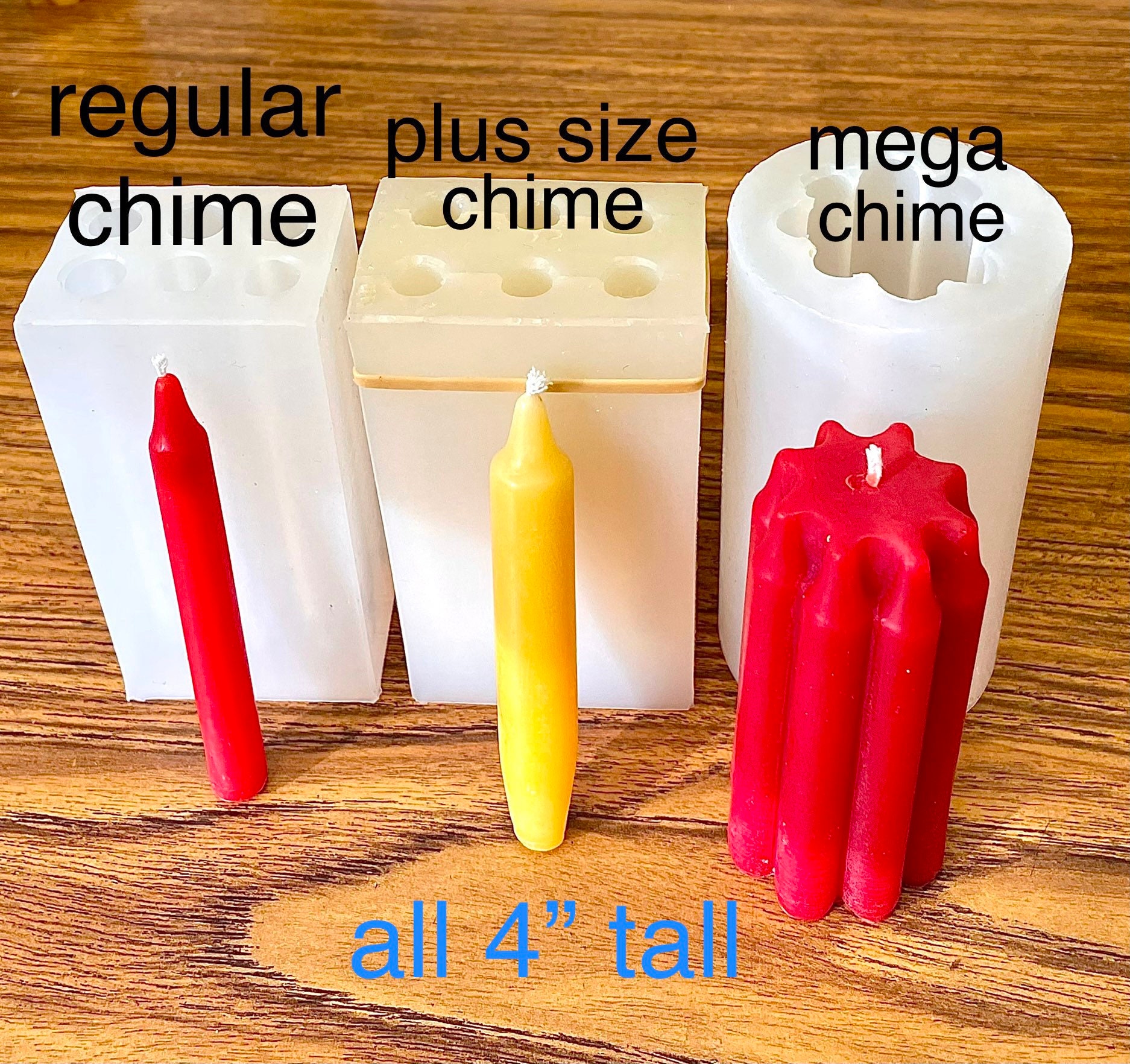 Silicone chime candle mold mini taper spell 6 cavities TheHandmadeCharm