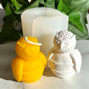 Unique 3D honeybee figure Mold - 3” cartoon bee figure - handmade - food grade silicone
