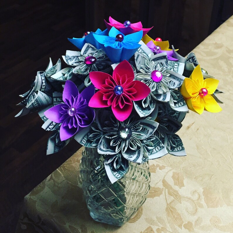 Money Flowers Kusudama Flowers Flower Bouquet Origami Etsy - image 0 image 1