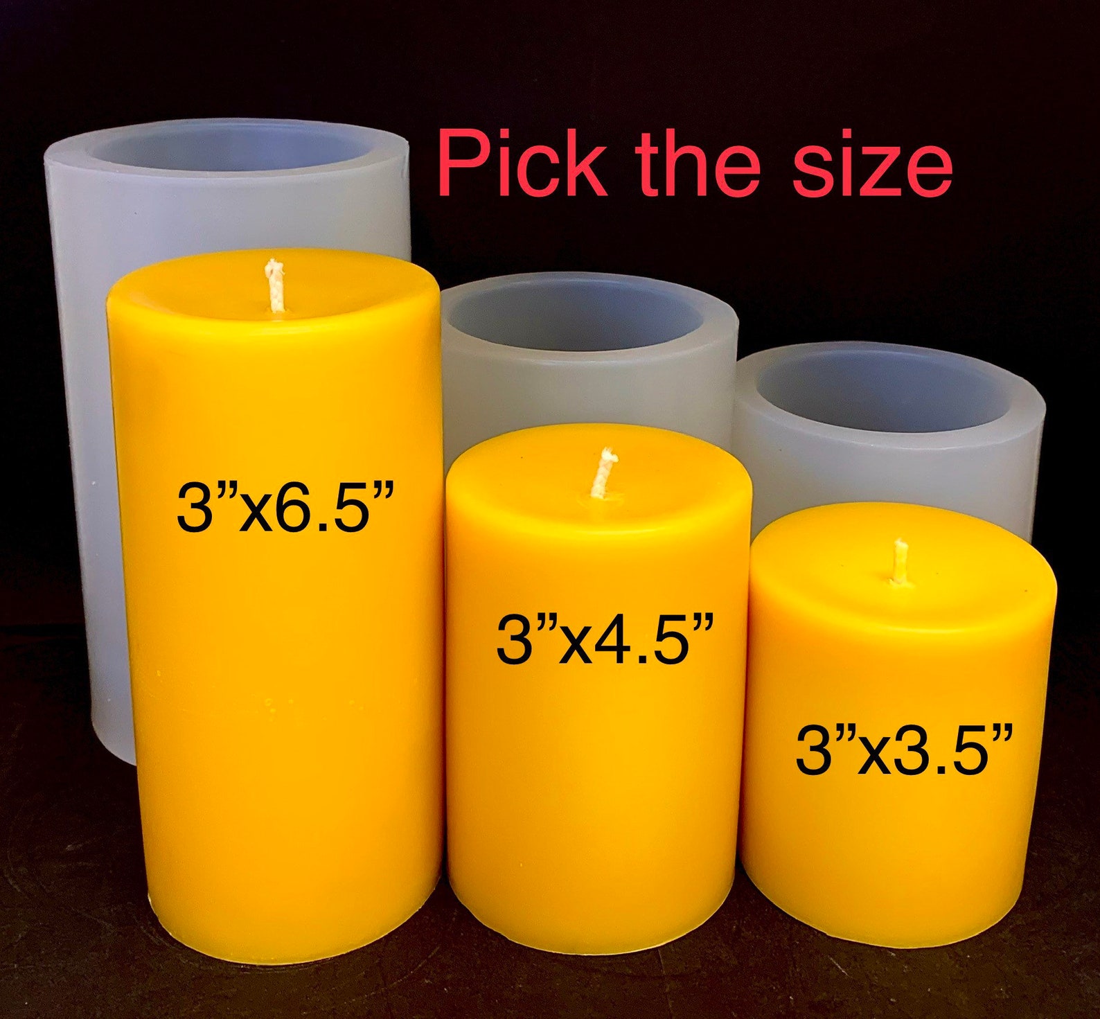 Silicone pillar candle Mold soap resin mold 3'' Etsy