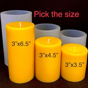 Silicone pillar candle Mold - soap resin mold - 3'' wide