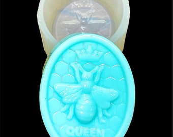 Silicone honeybee queen bee soap Mold - wax lotion bar mold - handmade - food grade