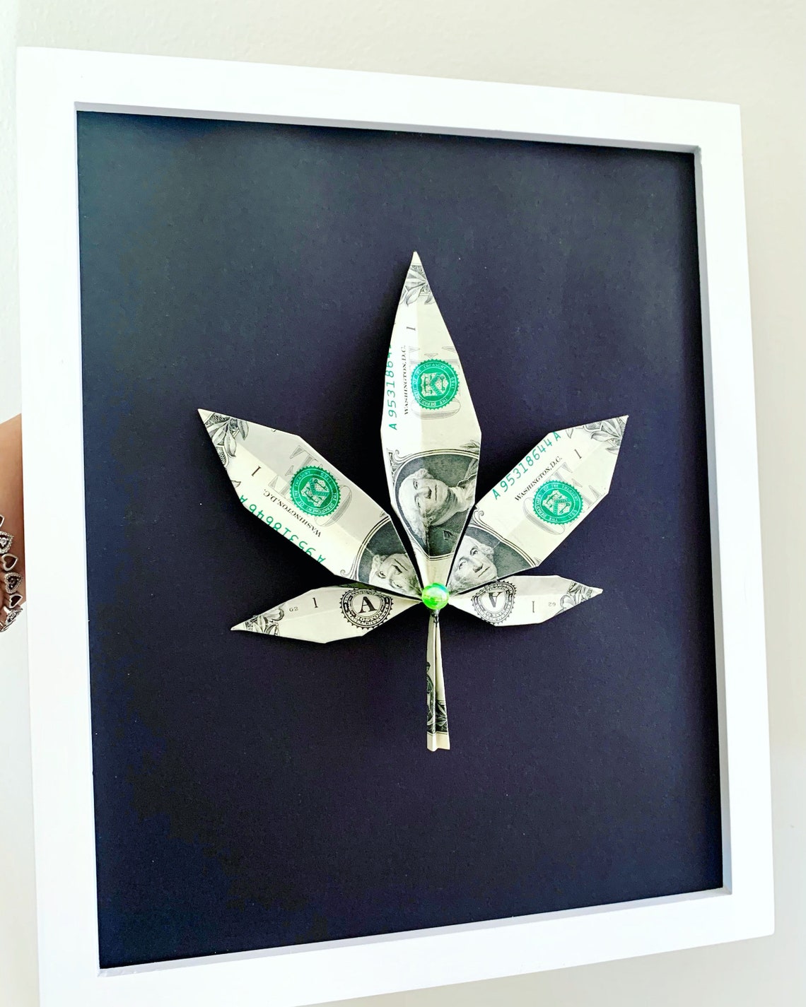 Money origami marijuana leaf cannabis leaf money gift Etsy