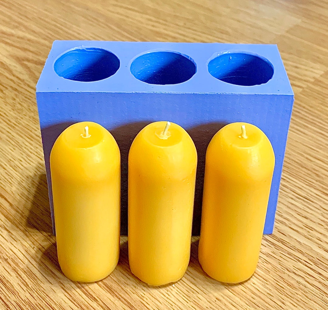 Silicone Flat Top Emergency Taper Candle Mold 3 Cavities Candle Lantern