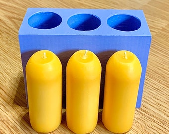 Silicone flat top emergency taper candle Mold - fit in UCO candle lantern