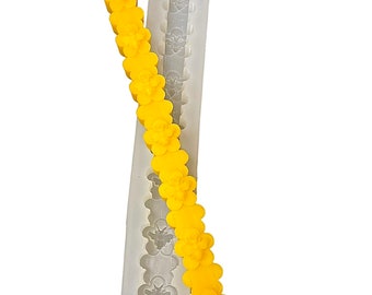 11.5” Silicone honeybee taper mold - single cavity - bee on flower