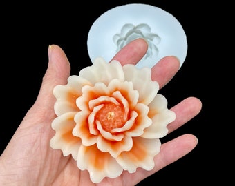 3D silicone floating flower candle mold - 3 1/4” - flower soap mold - flower resin mold - food grade