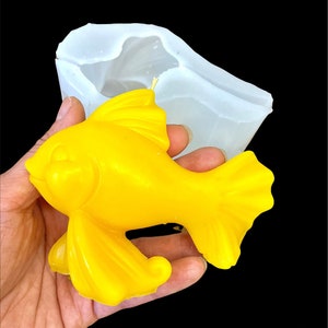 3D Silicone gold fish mold - fish candle soap mold - homemade