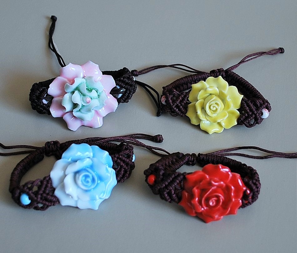 braided bracelet flower bracelet bracelet gift Holiday Etsy