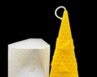 Silicone honeycomb honeybee candle Mold - pyramid mold - 2” x 4.5”