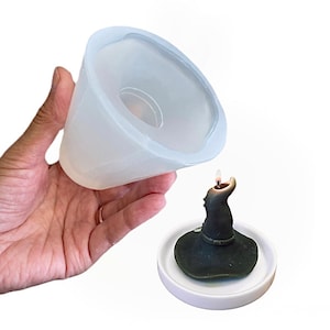 3” 3D Silicone witch hat Mold - ritual spiritual candle mold - homemade