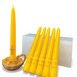 シリコン製小型クロス型キャンドルモールド - チャイム儀式用呪文キャンドル 4.25インチ