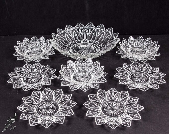 Vintage Glass Dinnerware Federal Glass Petal Clear 1 Serving Etsy