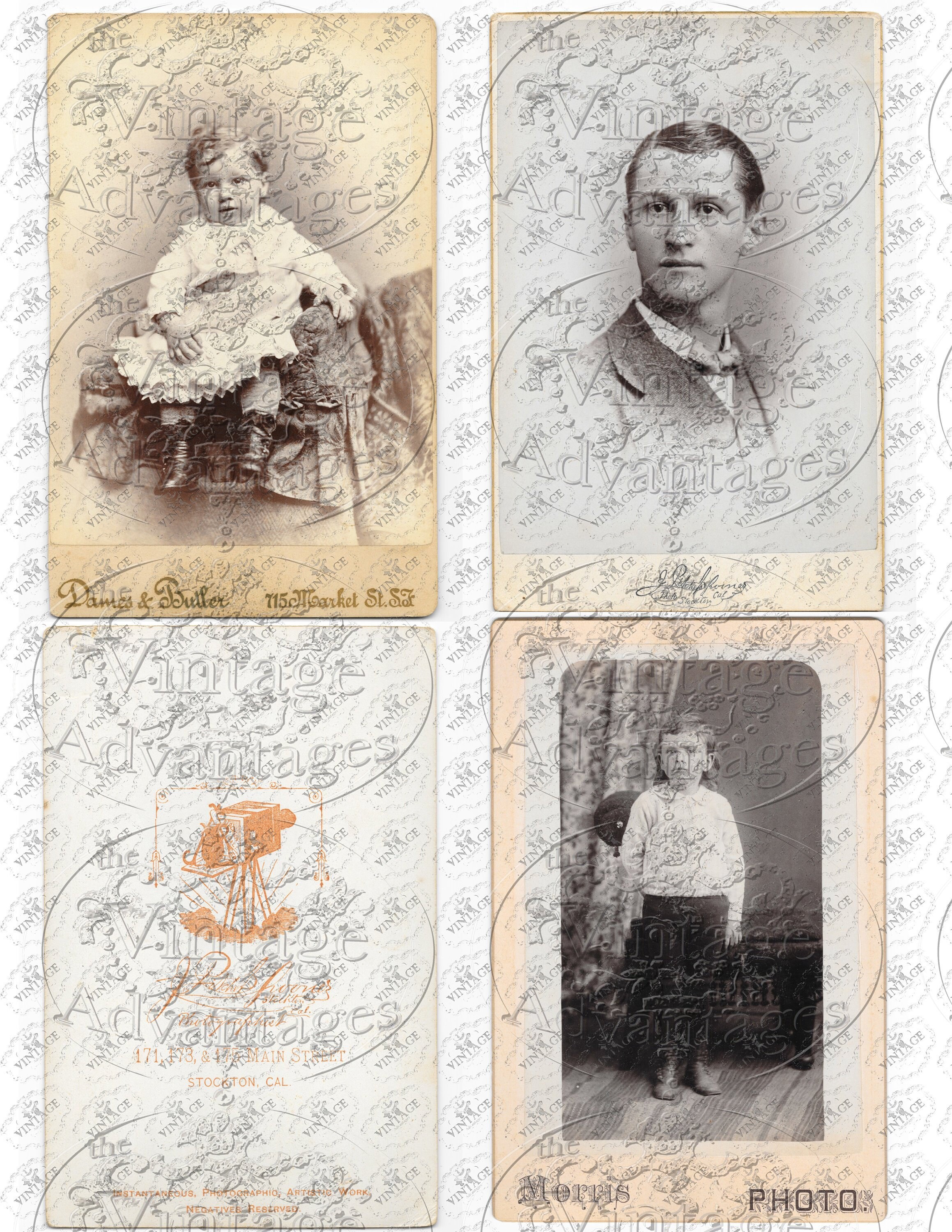 Cabinet Cards 4 Portraits With 1 Back 8 5 X 11 In 1200 Etsy