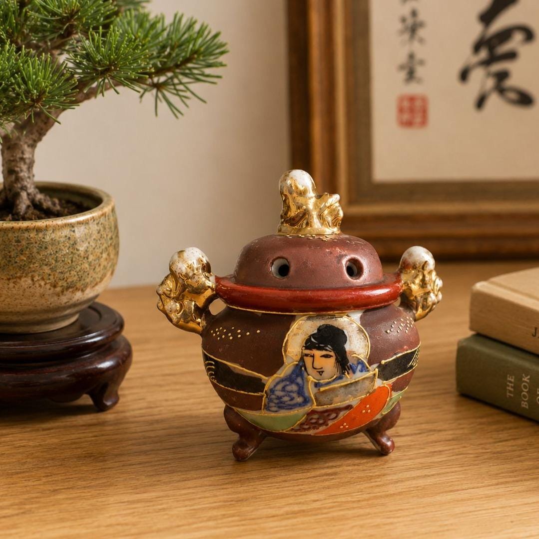 Vintage Japanese Porcelain Incense Burner - Etsy