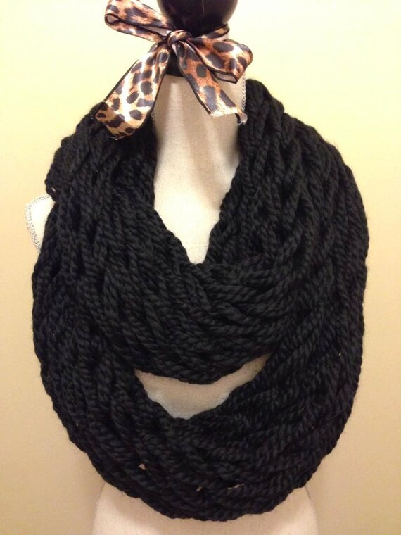 black knit infinity scarf