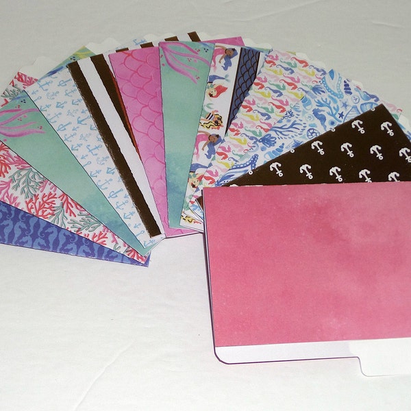 Set of 12 Summer Beach Mini File Folders, Junk Journaling, Notecards, Scrapbooking Supplies, Planner Folder, Travelers Notebook, Happy Mail