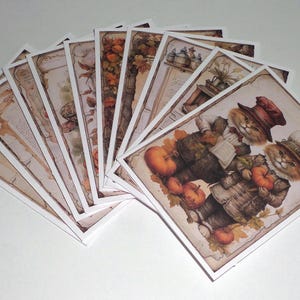 10 cartes de correspondance vierges faites main, lot de cartes de voeux, articles de papeterie, papier cartonné blanc 4,5 x 6 pouces et enveloppes, modèles inspirés de l'automne/automne