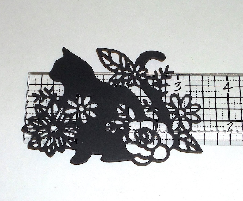FREE US Shipping - 3 Kitten Kitty Cat Spring Floral Die Cuts Paper Die ...