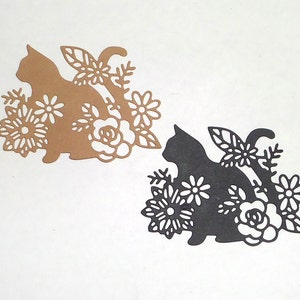 GRATIS Amerikaanse verzending - 3 kitten Kitty Cat lente bloemen stansvormen papier stansvormen, karton, papierversiering, scrapbooking kaartlabels maken