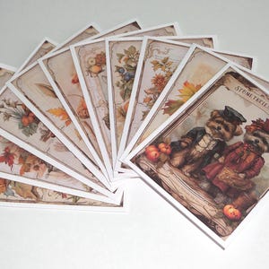 10 cartes de correspondance vierges faites main, lot de cartes de voeux, articles de papeterie, papier cartonné blanc 4,5 x 6 pouces et enveloppes, modèles inspirés de l'automne/automne