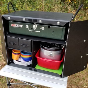 The Camping Kitchen Box  -  Keep your Camping Kitchen organized and Ready for Adventure with this Light and Strong Chuck Box