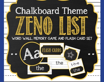 Chalkboard Word Wall | Memory Game | Flash Card Set