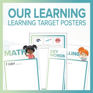 Learning Objectives | Targets | Bulletin Board Posters | K-3 | ESL