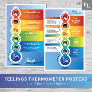 Calm Down Corner Feelings Thermometer Poster Bundle Home Version Printable image 3