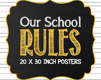 Rules Poster for Elementary Schools: Hallway, Cafeteria, Assemblies, Bathrooms, Playground and Recess