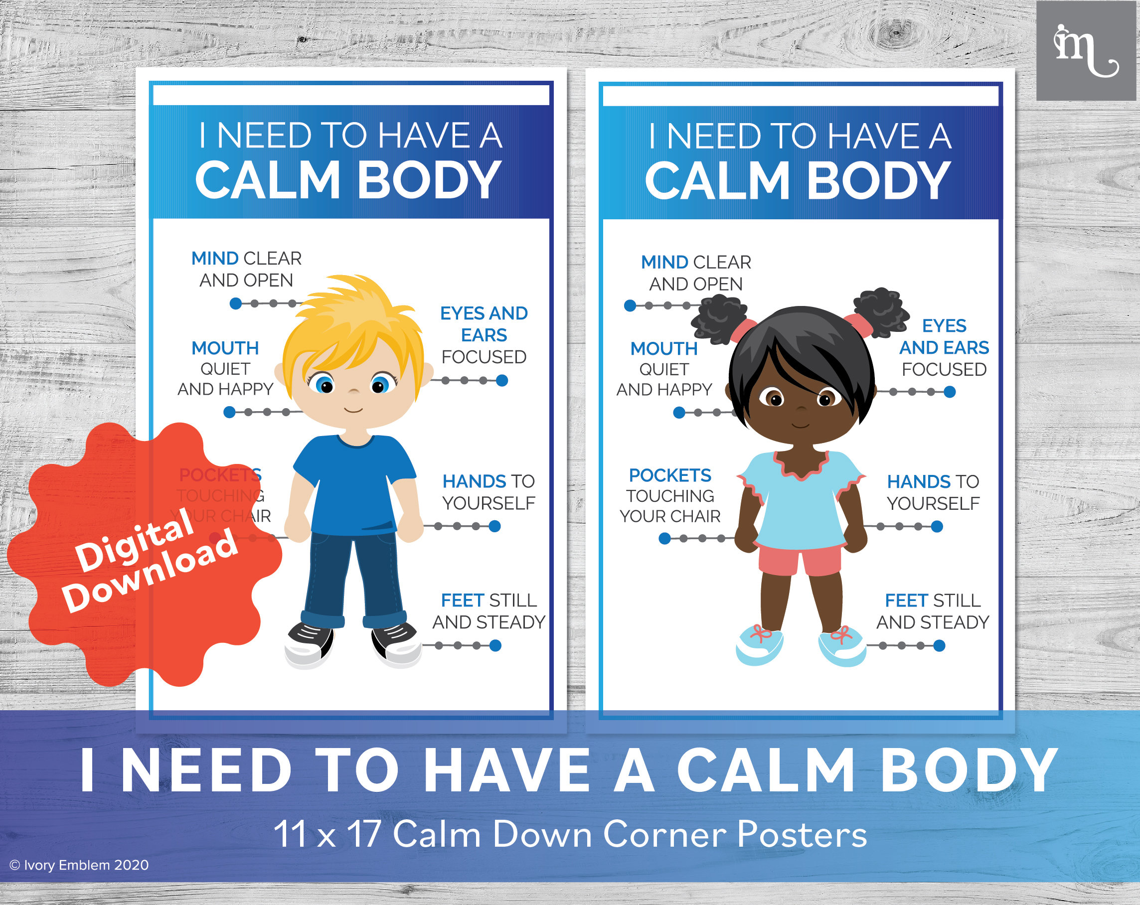 Calm Down Corner I Need to Have a Calm Body Posters Etsy
