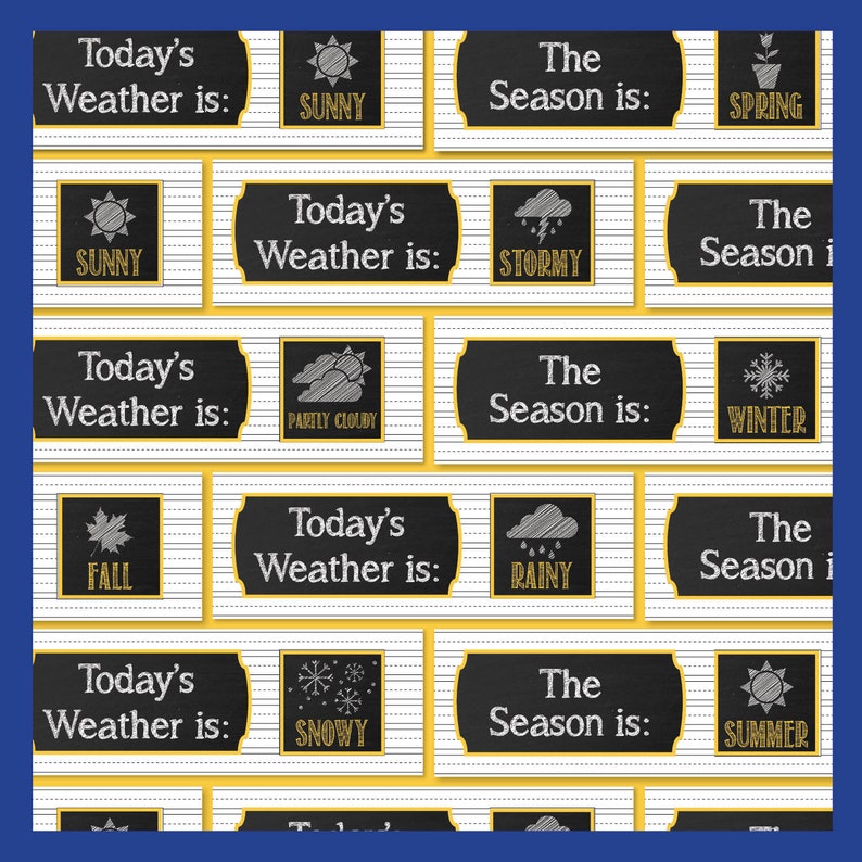 Chalkboard Classroom Calendar Weather and Holidays Kit Etsy
