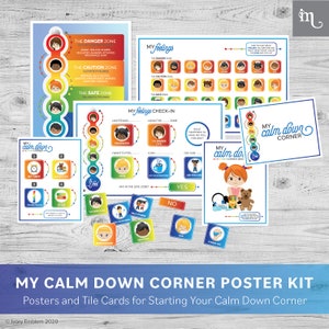 Calm Down Corner Feelings Thermometer Poster Bundle Home Version Printable image 2