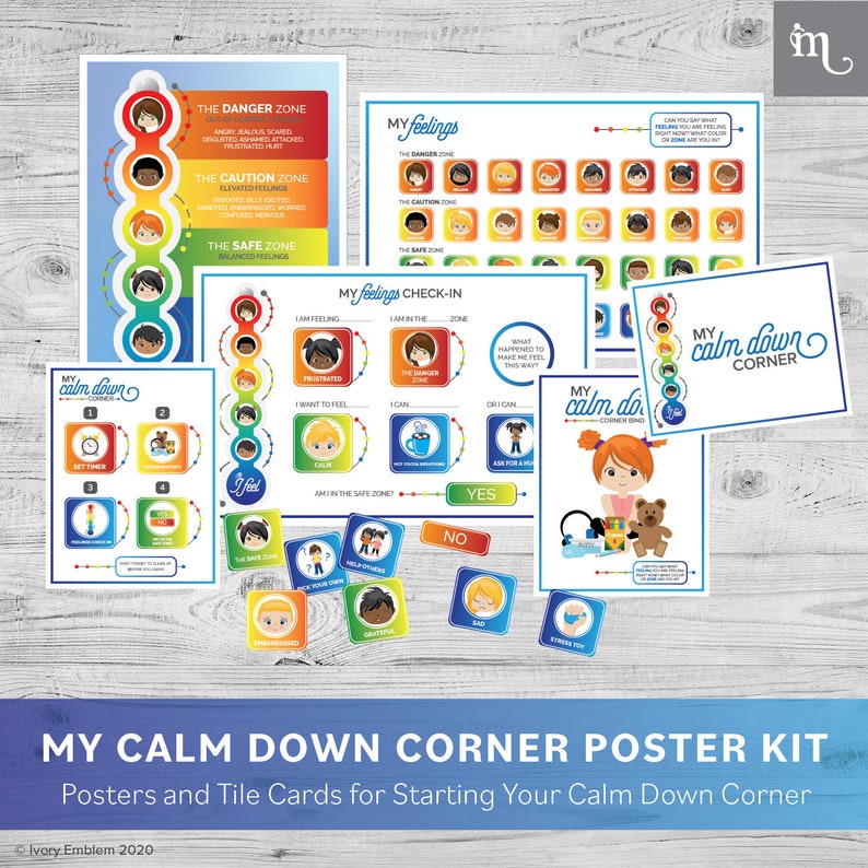 Calm Down Corner Feelings Thermometer Poster Bundle Home Version Printable image 2