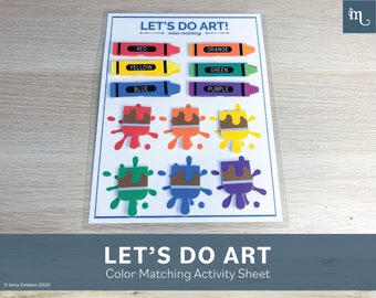 Let's Do Art | Color Matching Activity Sheet | Busy Binder