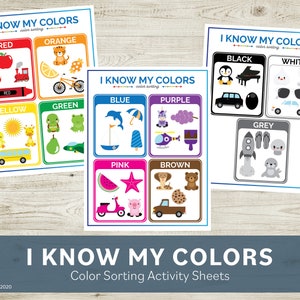 I Know my Colors | Color Sorting | Activity Sheets