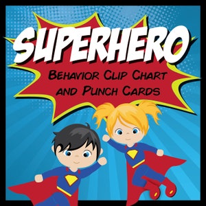 Behavior Clip Chart and Punch Cards | Superhero Theme