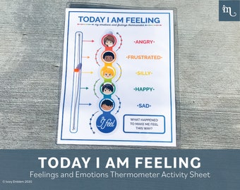 Today I am Feeling | Feelings and Emotions Thermometer | Busy Binder | Activity Sheet