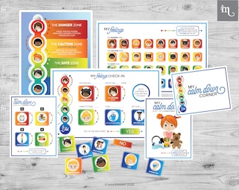 Calm Down Corner | Feelings Thermometer Poster Bundle | Home Version Printable