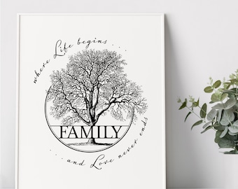 Family Tree | Home Decor | Wall Art Quote Printable
