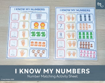 Number Matching Activity Sheet | Busy Binder | Preschool