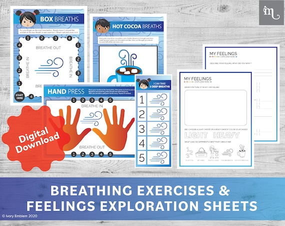Calm Down Corner | Breathing Exercises and Feelings Exploration | Printables