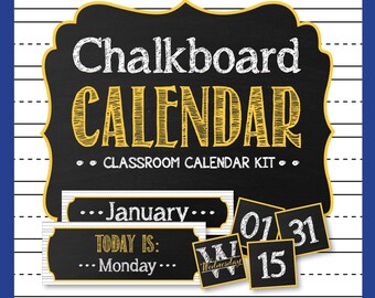 Chalkboard Basic Calendar Kit