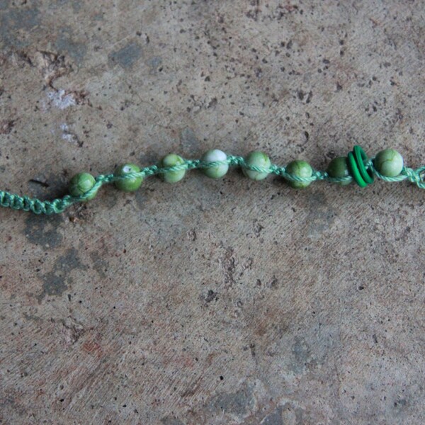 Green-Veined Water Rosary Bracelet